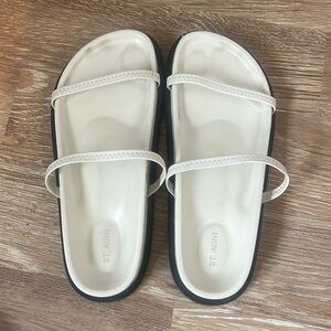St Agni white double strap sandal